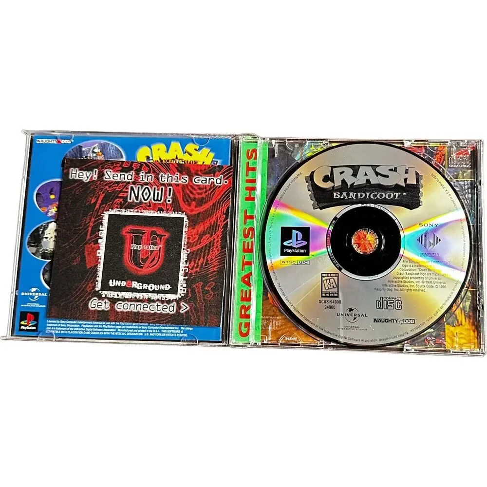 Crash Bandicoot (Sony PlayStation 1) PS1 Complete Tested Game w/ Manual & Case